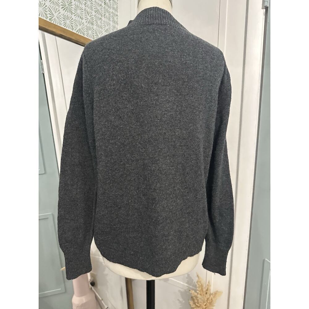 Chico’s Cashmere Blend Embroidered Cheetah Sweater Size 0 Small Gray Crew Neck - Picture 5 of 11